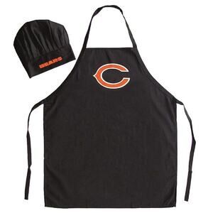 NFL Chef Apron 2pc Set Chicago Bears Football Cook Hat BBQ Dad FatherGift Party